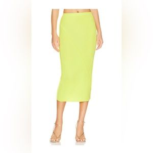 NWT L’Academie Kellan Midi Skirt in Sour Green - Medium